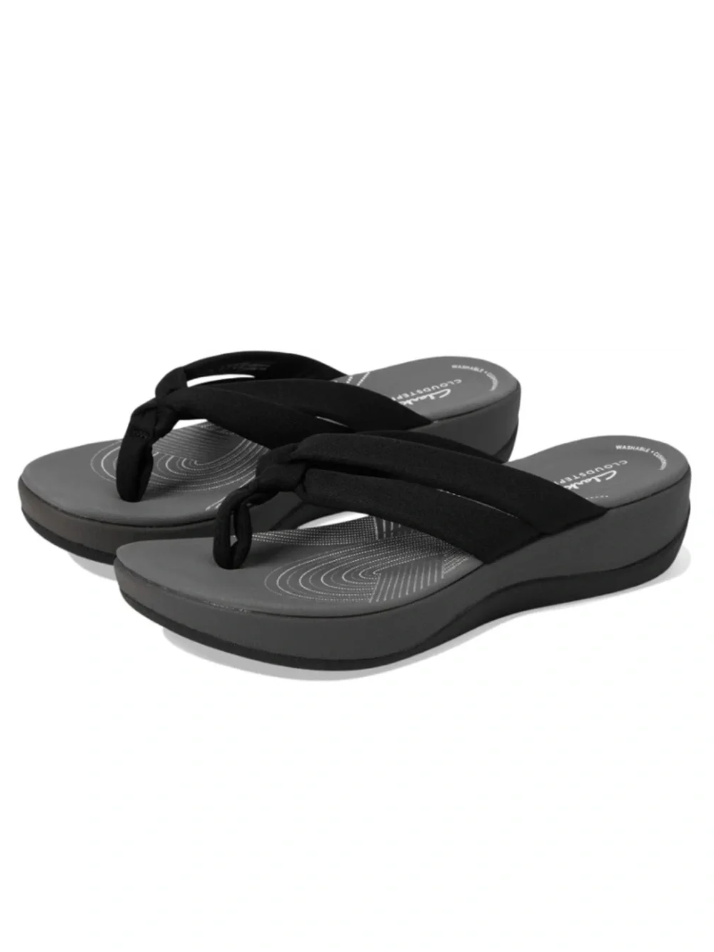 Clark’s Cloudsteppers Arla Kaylie Flip Flop Sandals Black / Grey Size 6
